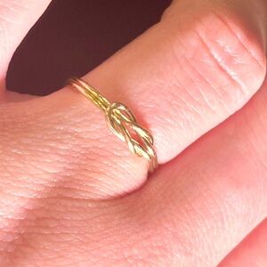 14k Gold Double Love Knot Stacking Ring